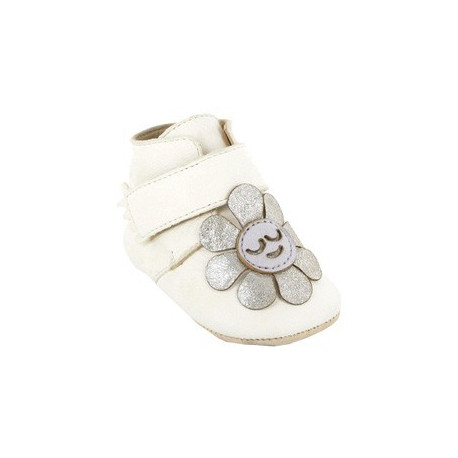 chaussons Kiny patin 'fleur' blanc/argent p24-27 chaussons Kiny patin 'fleur' blanc/argent p24-27