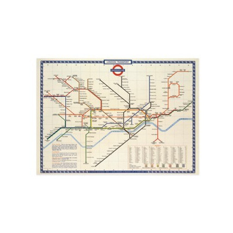 affiche ou papier d'emballage vintage 'London underground map' affiche ou papier d'emballage vintage 'London underground map'
