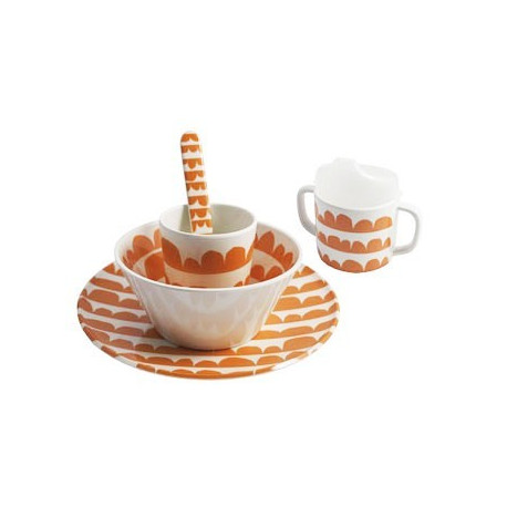 set vaisselle orange en mélamine pour enfant set vaisselle orange en mélamine pour enfant
