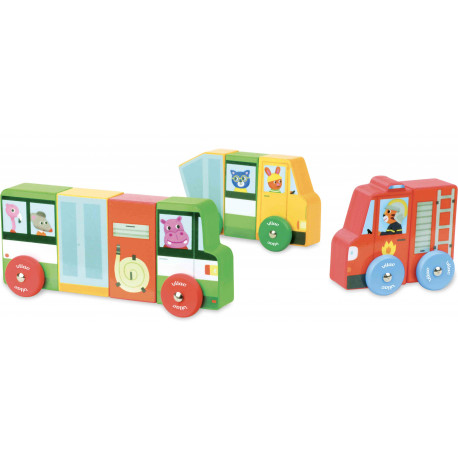 Set mit 3 magnetischen Fahrzeugen 'Lkw' Set mit 3 magnetischen Fahrzeugen 'Lkw'