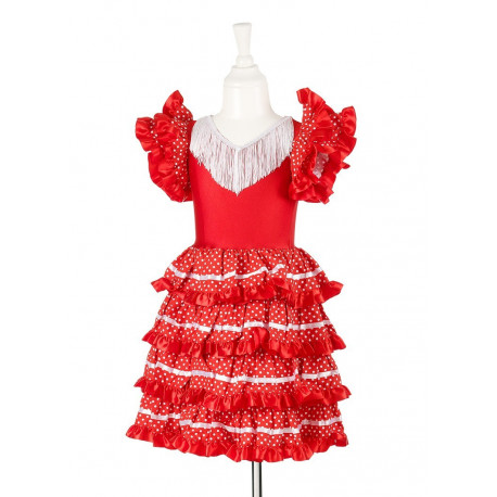 Feuriges Flamencokleid mit Fransen 'Inès' Feuriges Flamencokleid mit Fransen 'Inès'